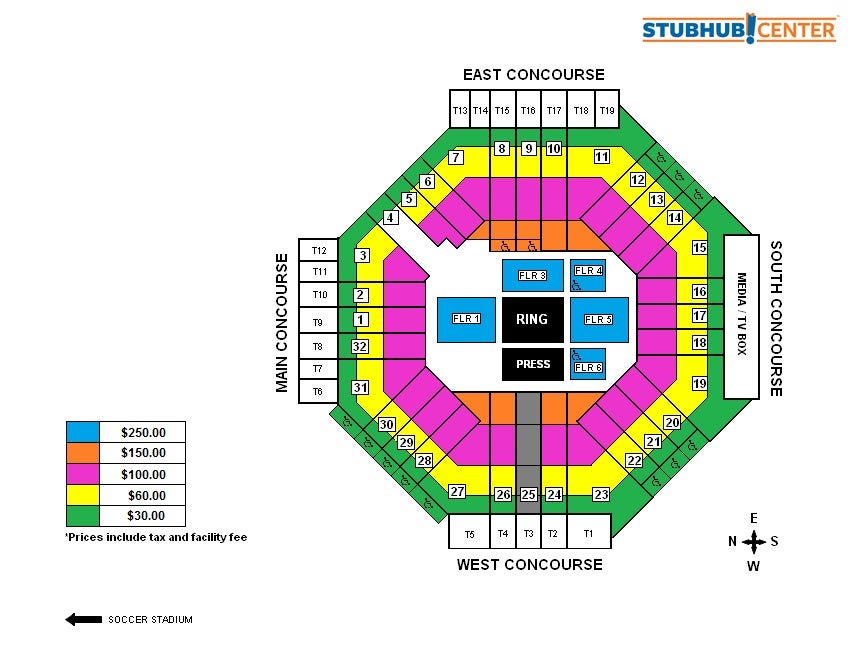 Stubhub Center Boxing Seating Chart