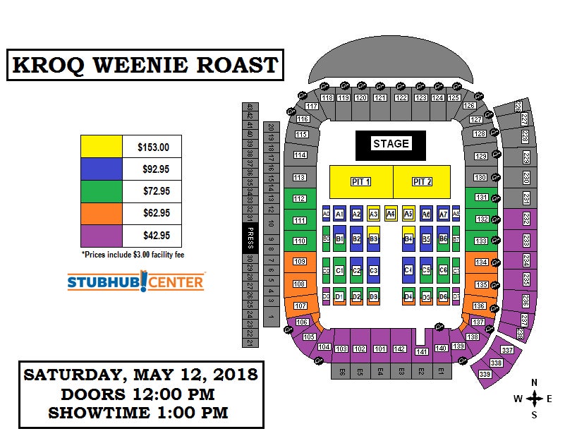 Stubhub Center Seating Chart Weenie Roast